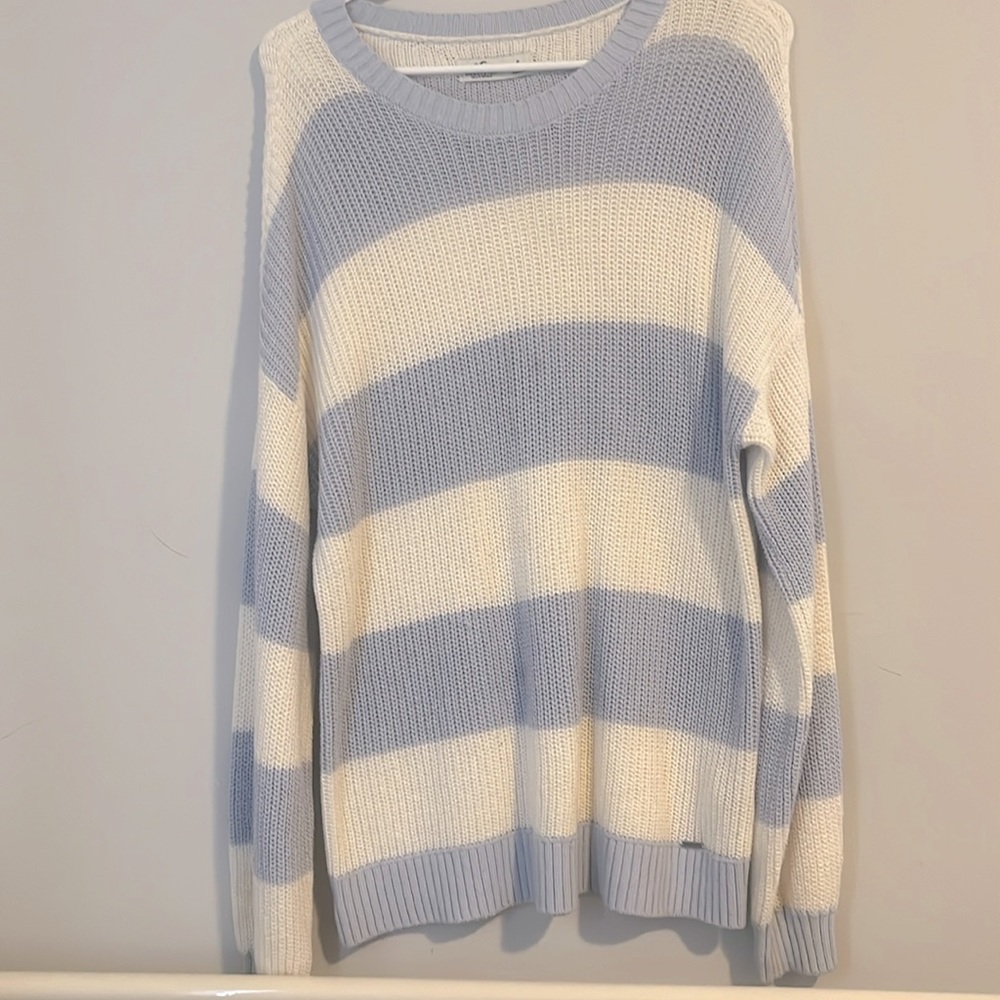 Hollister striped blue and white sweater